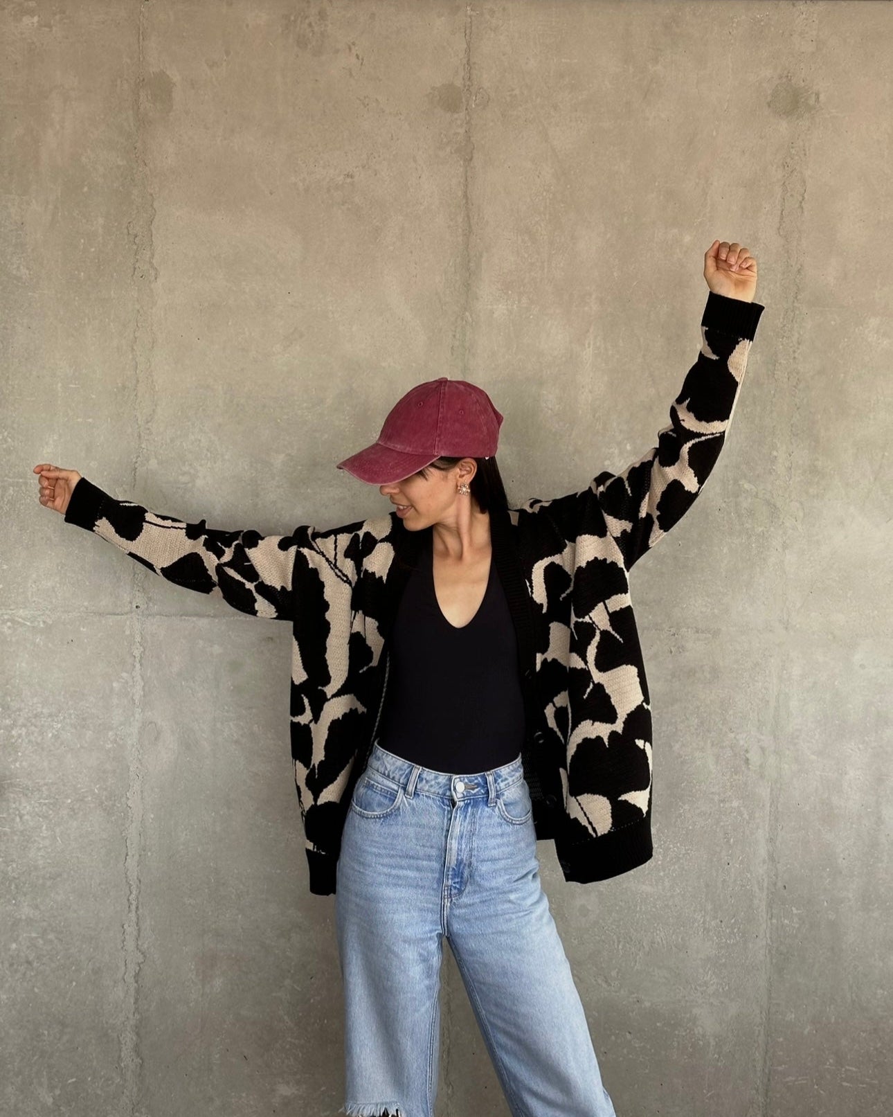 Cardigan Beige/ Negro