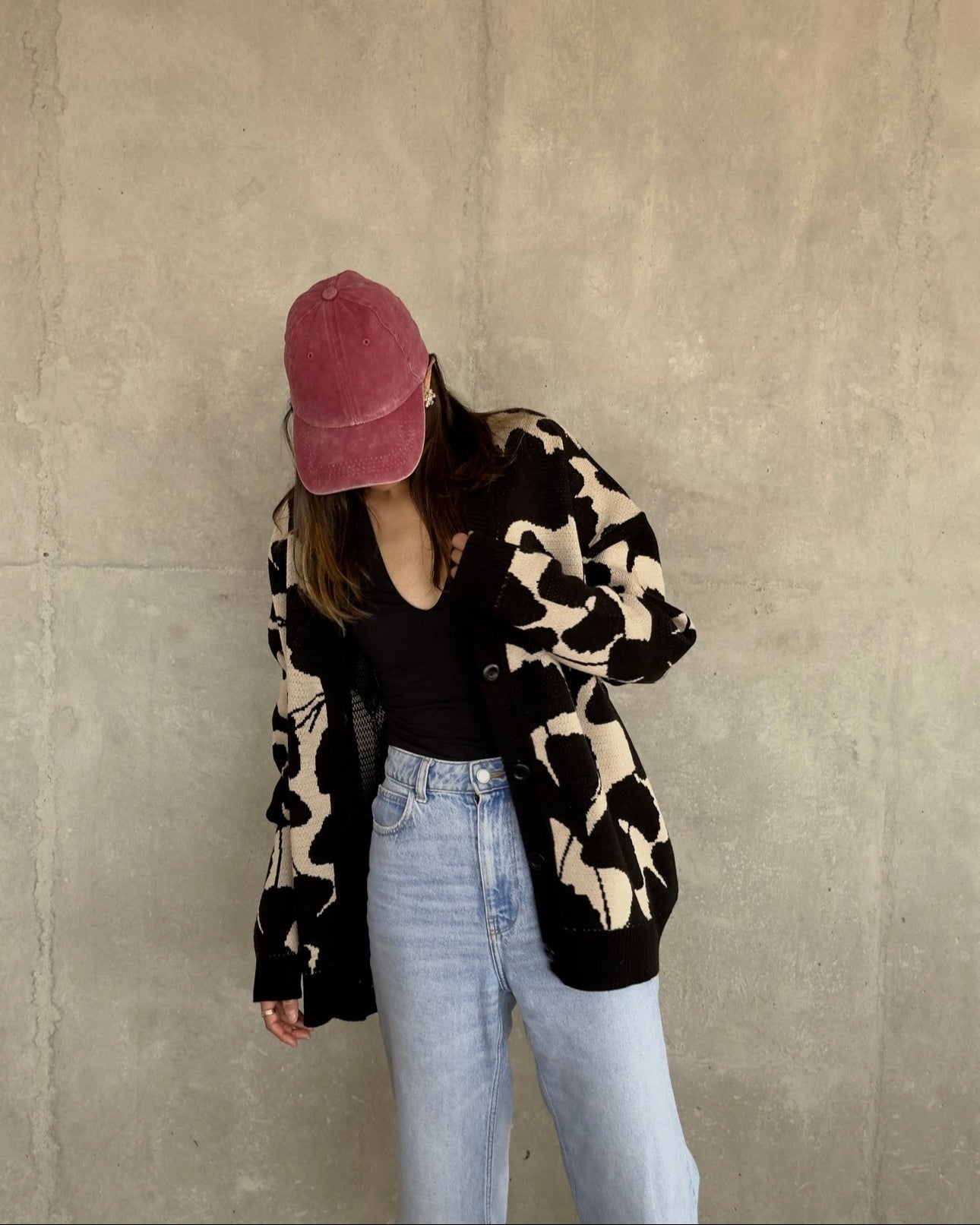 Cardigan Beige/ Negro