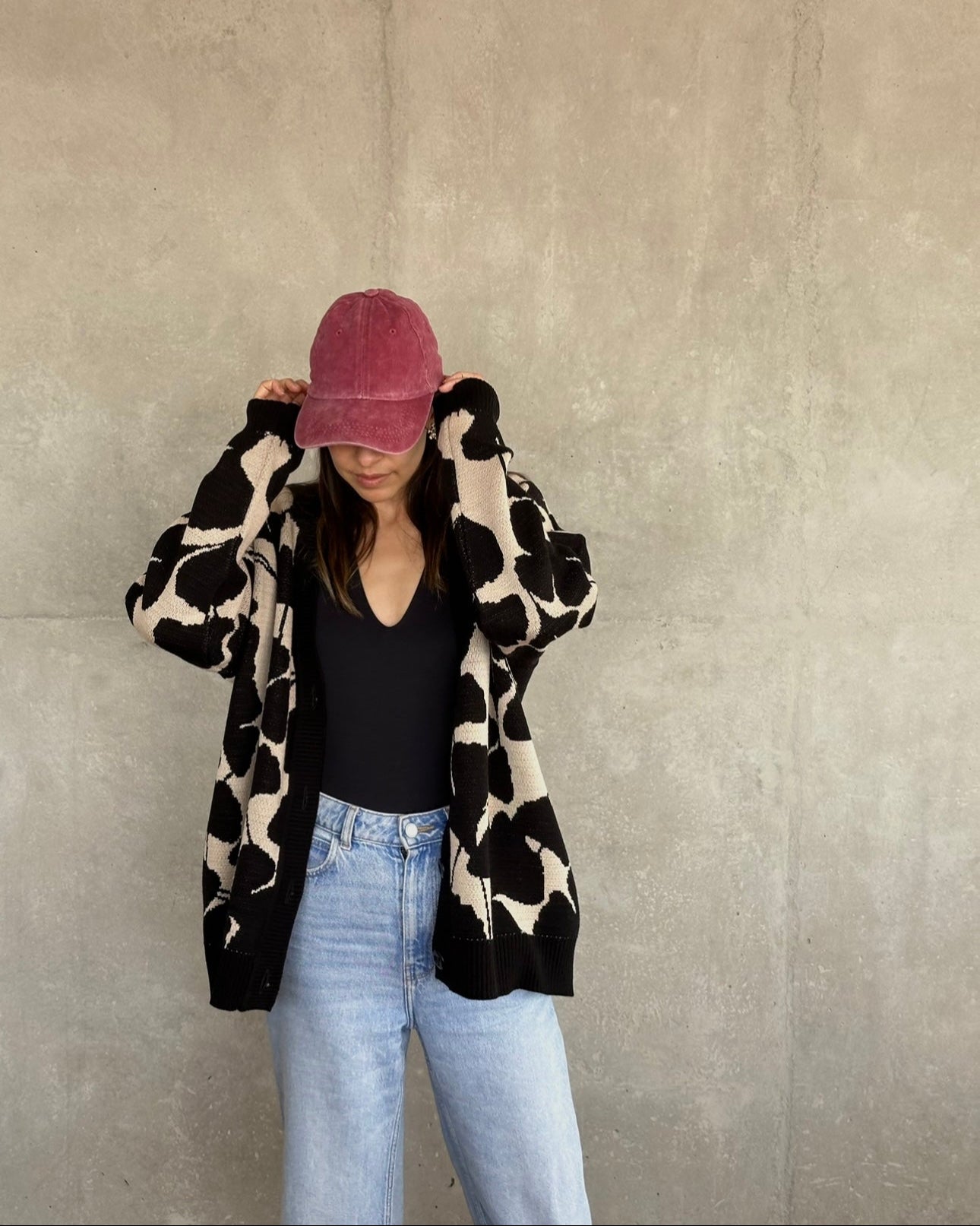 Cardigan Beige/ Negro