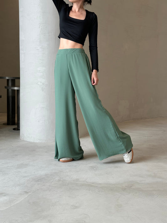 Perfecto Imperfecto Pantalón Palazzo Oliva Talla M #331